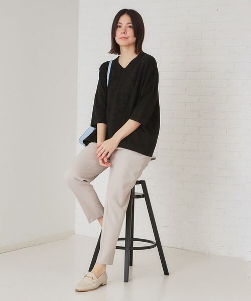 OPAQUE.CLIP / オペーク ドット クリップ ニット・セーター | リラクシーワイドVネックニット【洗濯機洗い可】 | 詳細10