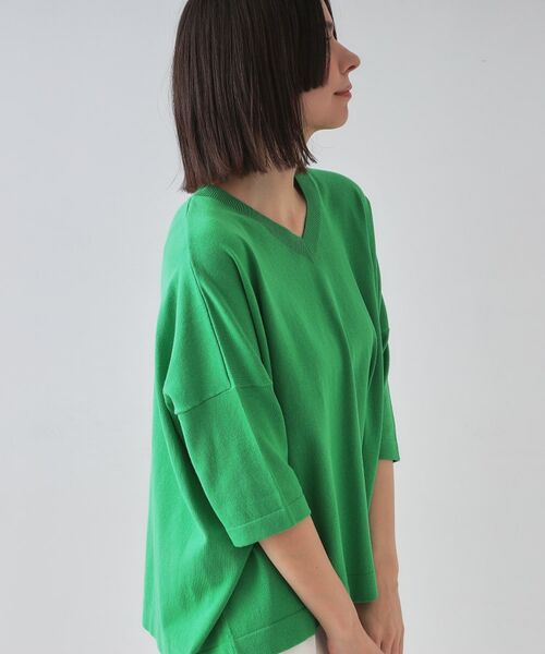 OPAQUE.CLIP / オペーク ドット クリップ ニット・セーター | リラクシーワイドVネックニット【洗濯機洗い可】 | 詳細13