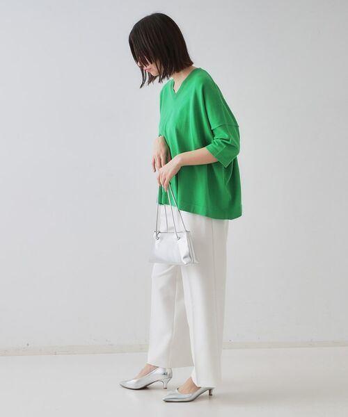 OPAQUE.CLIP / オペーク ドット クリップ ニット・セーター | リラクシーワイドVネックニット【洗濯機洗い可】 | 詳細15