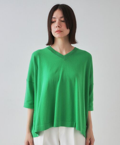 OPAQUE.CLIP / オペーク ドット クリップ ニット・セーター | リラクシーワイドVネックニット【洗濯機洗い可】 | 詳細17