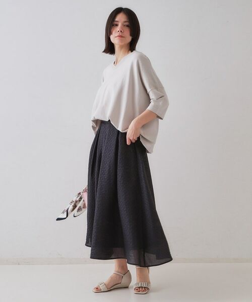 OPAQUE.CLIP / オペーク ドット クリップ ニット・セーター | リラクシーワイドVネックニット【洗濯機洗い可】 | 詳細6