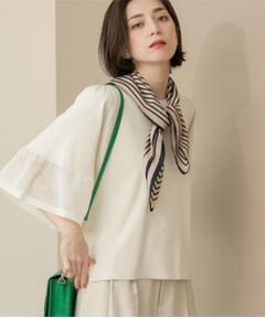 OPAQUE.CLIP / オペーク ドット クリップ ニット・セーター | 《5色展開》シアーフレアスリーブニット【洗濯機洗い可】