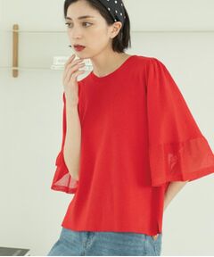 OPAQUE.CLIP / オペーク ドット クリップ ニット・セーター | 《5色展開》シアーフレアスリーブニット【洗濯機洗い可】