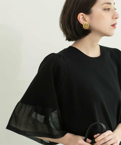 OPAQUE.CLIP / オペーク ドット クリップ ニット・セーター | 《5色展開》シアーフレアスリーブニット【洗濯機洗い可】 | 詳細11