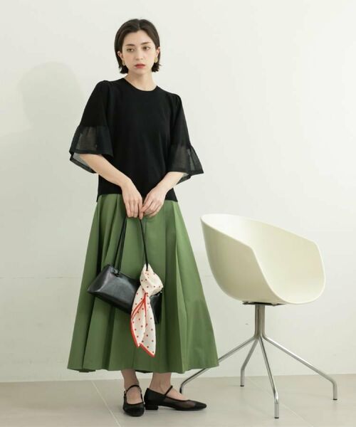 OPAQUE.CLIP / オペーク ドット クリップ ニット・セーター | 《5色展開》シアーフレアスリーブニット【洗濯機洗い可】 | 詳細16