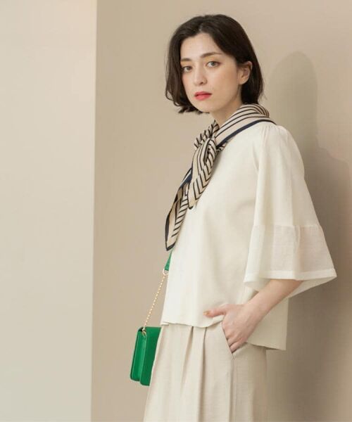 OPAQUE.CLIP / オペーク ドット クリップ ニット・セーター | 《5色展開》シアーフレアスリーブニット【洗濯機洗い可】 | 詳細6