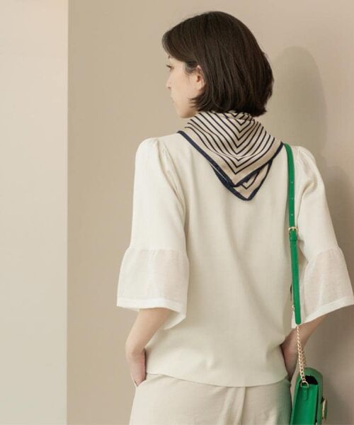 OPAQUE.CLIP / オペーク ドット クリップ ニット・セーター | 《5色展開》シアーフレアスリーブニット【洗濯機洗い可】 | 詳細8