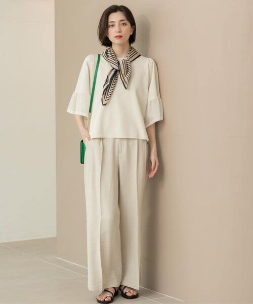 OPAQUE.CLIP / オペーク ドット クリップ ニット・セーター | 《5色展開》シアーフレアスリーブニット【洗濯機洗い可】 | 詳細9