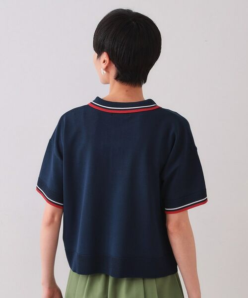 OPAQUE.CLIP / オペーク ドット クリップ ニット・セーター | ロゴ刺繍ポロニット【洗濯機洗い可/抗ピル】 | 詳細11