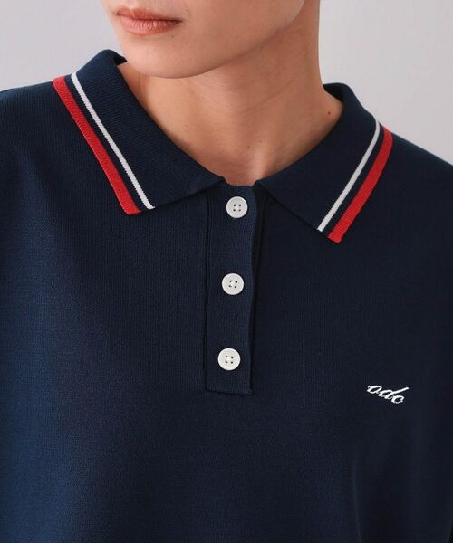 OPAQUE.CLIP / オペーク ドット クリップ ニット・セーター | ロゴ刺繍ポロニット【洗濯機洗い可/抗ピル】 | 詳細12