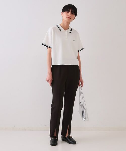 OPAQUE.CLIP / オペーク ドット クリップ ニット・セーター | ロゴ刺繍ポロニット【洗濯機洗い可/抗ピル】 | 詳細2