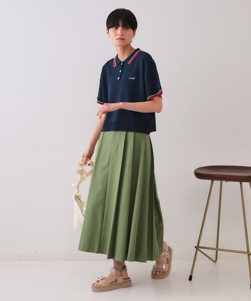 OPAQUE.CLIP / オペーク ドット クリップ ニット・セーター | ロゴ刺繍ポロニット【洗濯機洗い可/抗ピル】 | 詳細7