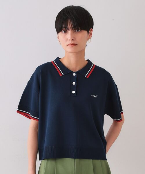 OPAQUE.CLIP / オペーク ドット クリップ ニット・セーター | ロゴ刺繍ポロニット【洗濯機洗い可/抗ピル】 | 詳細9