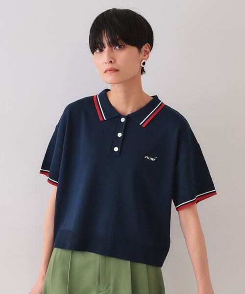 OPAQUE. CLIP/オペーク ドット クリップ ロゴ刺繍ポロニット【洗濯機洗い可/抗ピル】 ネイビー(094) 38(M) OPAQUE. CLIP/オペーク ドット クリップ ロゴ刺繍ポロニット【洗濯機洗い可/抗ピル】 ネイビー(094) 38(M)