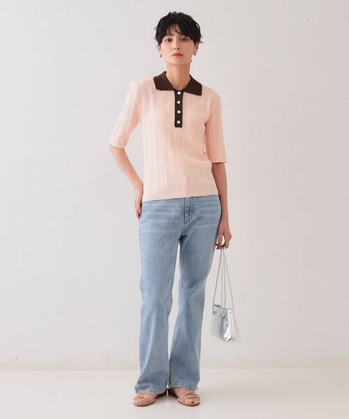 OPAQUE.CLIP / オペーク ドット クリップ ニット・セーター | 配色ポロランダムリブニット【洗濯機洗い可/抗ピル】 | 詳細10