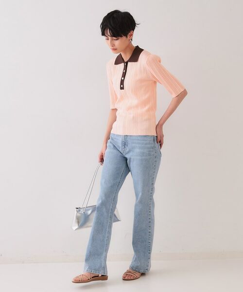 OPAQUE.CLIP / オペーク ドット クリップ ニット・セーター | 配色ポロランダムリブニット【洗濯機洗い可/抗ピル】 | 詳細11