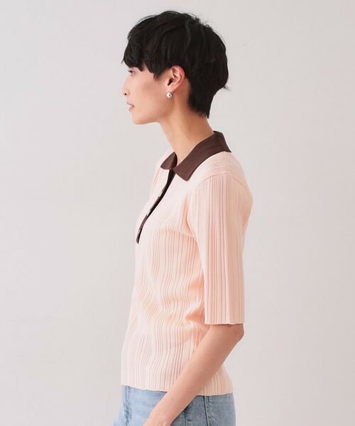 OPAQUE.CLIP / オペーク ドット クリップ ニット・セーター | 配色ポロランダムリブニット【洗濯機洗い可/抗ピル】 | 詳細14