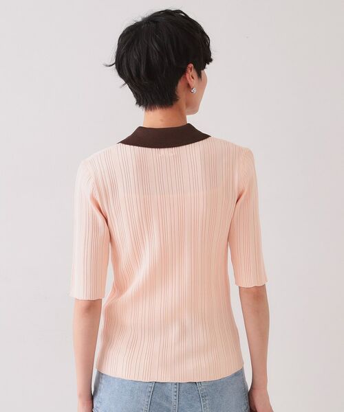 OPAQUE.CLIP / オペーク ドット クリップ ニット・セーター | 配色ポロランダムリブニット【洗濯機洗い可/抗ピル】 | 詳細15