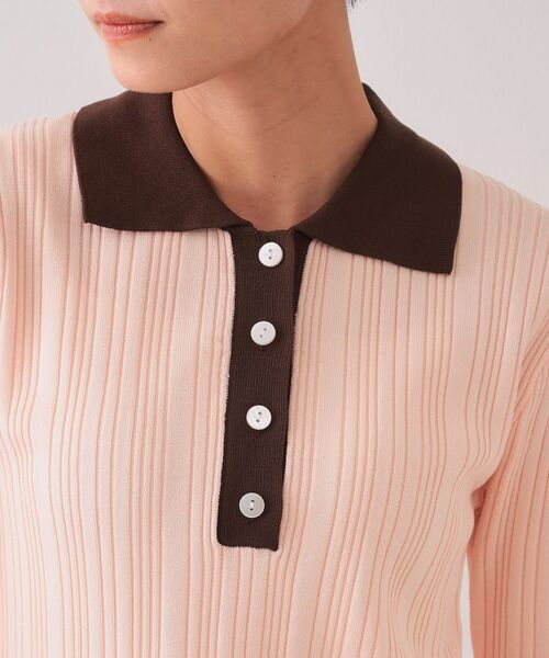 OPAQUE.CLIP / オペーク ドット クリップ ニット・セーター | 配色ポロランダムリブニット【洗濯機洗い可/抗ピル】 | 詳細16