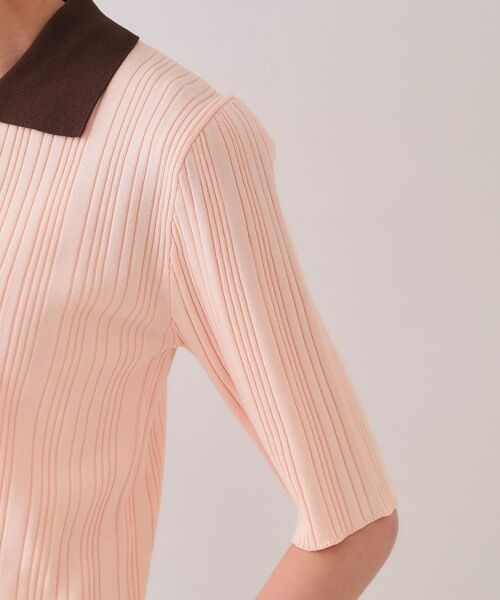 OPAQUE.CLIP / オペーク ドット クリップ ニット・セーター | 配色ポロランダムリブニット【洗濯機洗い可/抗ピル】 | 詳細17