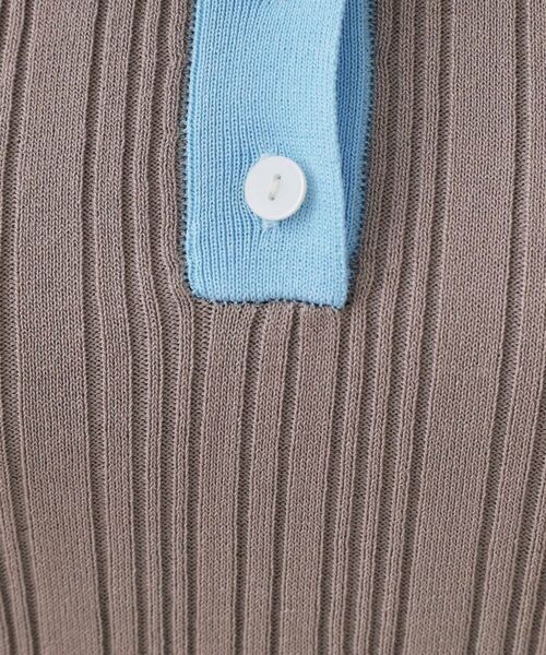 OPAQUE.CLIP / オペーク ドット クリップ ニット・セーター | 配色ポロランダムリブニット【洗濯機洗い可/抗ピル】 | 詳細4