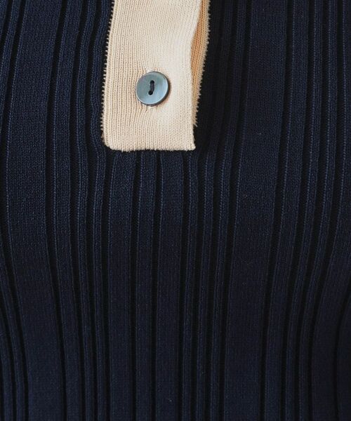 OPAQUE.CLIP / オペーク ドット クリップ ニット・セーター | 配色ポロランダムリブニット【洗濯機洗い可/抗ピル】 | 詳細8