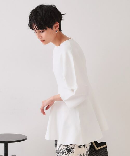 OPAQUE.CLIP / オペーク ドット クリップ ニット・セーター | ランタンスリーブペプラムデザインニット【洗濯機洗い可/抗ピル】 | 詳細1