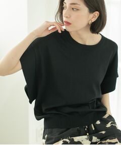 OPAQUE.CLIP / オペーク ドット クリップ ニット・セーター | フリルスリーブニット【UVケア/接触冷感/洗濯機洗い可/抗ピル】