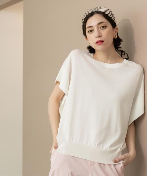 OPAQUE.CLIP / オペーク ドット クリップ ニット・セーター | フリルスリーブニット【UVケア/接触冷感/洗濯機洗い可/抗ピル】 | 詳細1