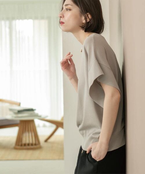 OPAQUE.CLIP / オペーク ドット クリップ ニット・セーター | フリルスリーブニット【UVケア/接触冷感/洗濯機洗い可/抗ピル】 | 詳細10