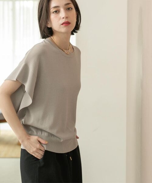 OPAQUE.CLIP / オペーク ドット クリップ ニット・セーター | フリルスリーブニット【UVケア/接触冷感/洗濯機洗い可/抗ピル】 | 詳細12