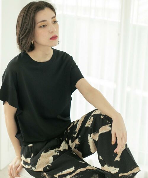 OPAQUE.CLIP / オペーク ドット クリップ ニット・セーター | フリルスリーブニット【UVケア/接触冷感/洗濯機洗い可/抗ピル】 | 詳細13