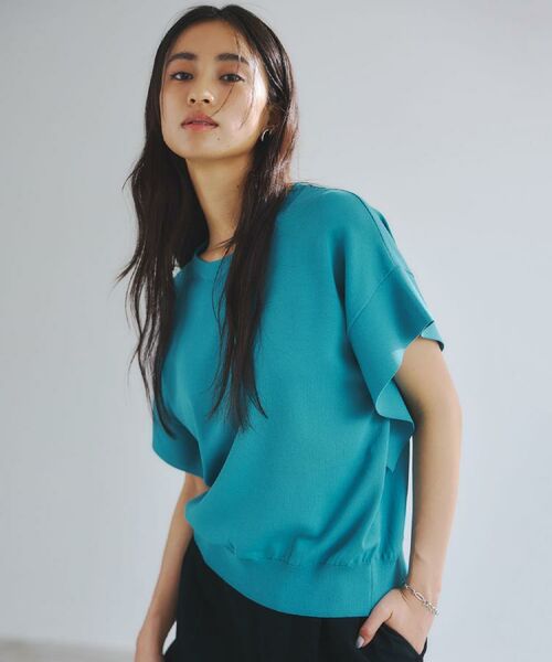 OPAQUE.CLIP / オペーク ドット クリップ ニット・セーター | フリルスリーブニット【UVケア/接触冷感/洗濯機洗い可/抗ピル】 | 詳細19