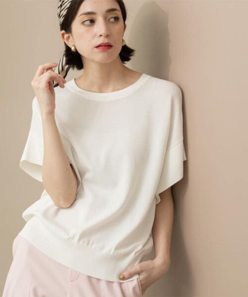 OPAQUE.CLIP / オペーク ドット クリップ ニット・セーター | フリルスリーブニット【UVケア/接触冷感/洗濯機洗い可/抗ピル】 | 詳細2