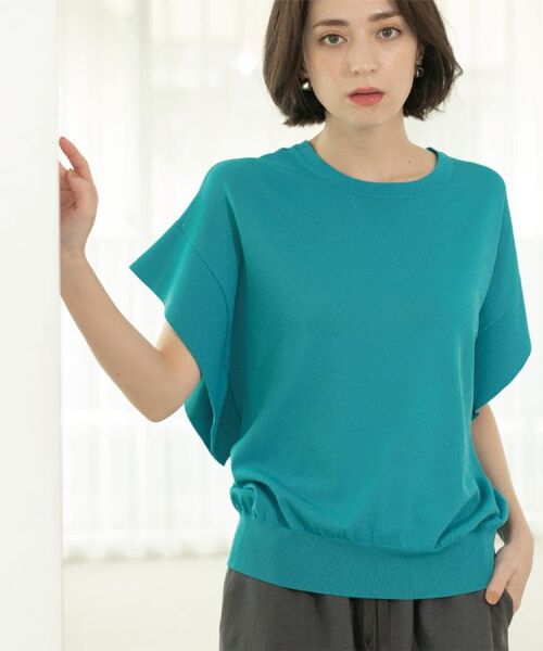 OPAQUE.CLIP / オペーク ドット クリップ ニット・セーター | フリルスリーブニット【UVケア/接触冷感/洗濯機洗い可/抗ピル】 | 詳細20