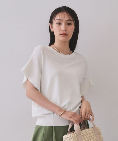 OPAQUE.CLIP / オペーク ドット クリップ ニット・セーター | フリルスリーブニット【UVケア/接触冷感/洗濯機洗い可/抗ピル】 | 詳細26