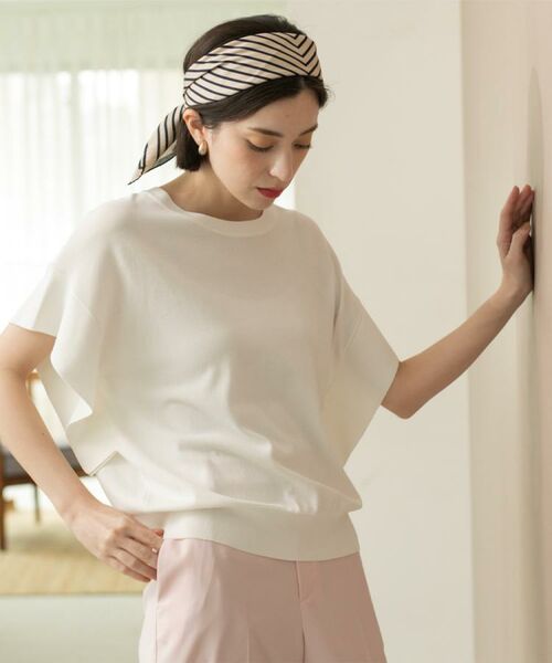 OPAQUE.CLIP / オペーク ドット クリップ ニット・セーター | フリルスリーブニット【UVケア/接触冷感/洗濯機洗い可/抗ピル】 | 詳細3