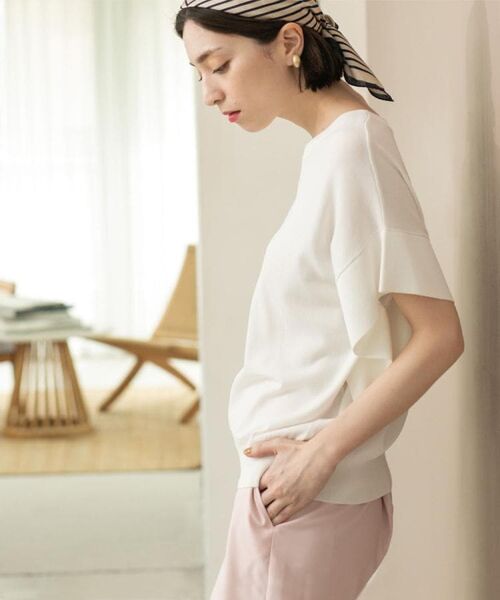 OPAQUE.CLIP / オペーク ドット クリップ ニット・セーター | フリルスリーブニット【UVケア/接触冷感/洗濯機洗い可/抗ピル】 | 詳細5