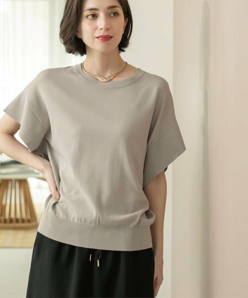 OPAQUE.CLIP / オペーク ドット クリップ ニット・セーター | フリルスリーブニット【UVケア/接触冷感/洗濯機洗い可/抗ピル】 | 詳細9