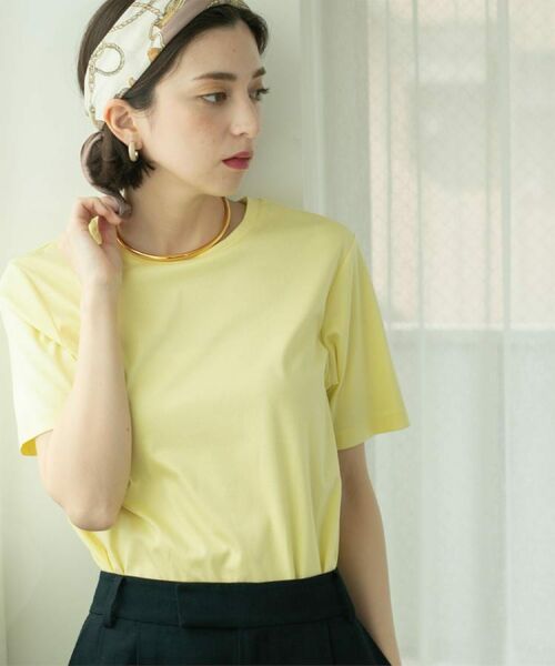 OPAQUE. CLIP/オペーク ドット クリップ 《5color/SS-LLsize》ベーシックTシャツ【接触冷感/洗濯機洗い可】 ライトイエロー(030) 42(LL) OPAQUE. CLIP/オペーク ドット クリップ 《5color/SS-LLsize》ベーシックTシャツ【接触冷感/洗濯機洗い可】 ライトイエロー(030) 42(LL)