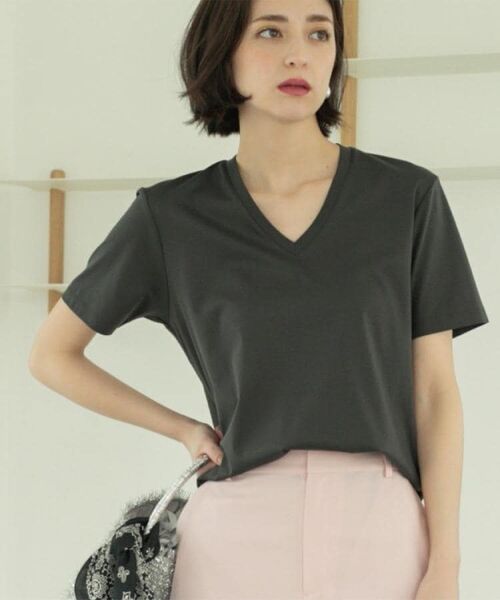 OPAQUE.CLIP / オペーク ドット クリップ Tシャツ | 《5色展開/SS-LLサイズ》VネックベーシックTシャツ【接触冷感/洗濯機洗い可】 | 詳細11