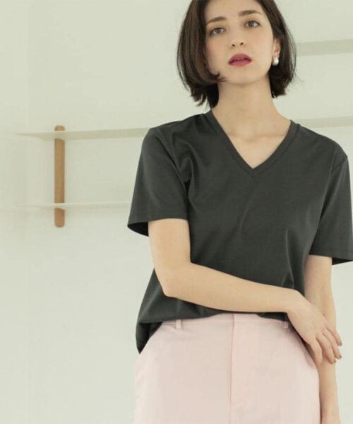 OPAQUE.CLIP / オペーク ドット クリップ Tシャツ | 《5色展開/SS-LLサイズ》VネックベーシックTシャツ【接触冷感/洗濯機洗い可】 | 詳細12