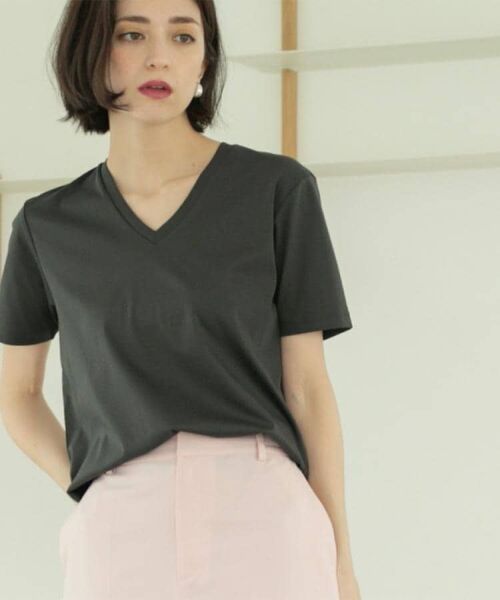 OPAQUE.CLIP / オペーク ドット クリップ Tシャツ | 《5色展開/SS-LLサイズ》VネックベーシックTシャツ【接触冷感/洗濯機洗い可】 | 詳細14