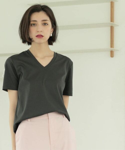 OPAQUE.CLIP / オペーク ドット クリップ Tシャツ | 《5色展開/SS-LLサイズ》VネックベーシックTシャツ【接触冷感/洗濯機洗い可】 | 詳細16