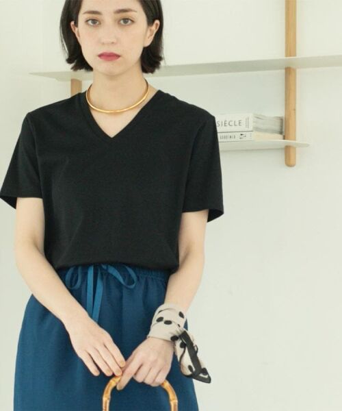 OPAQUE.CLIP / オペーク ドット クリップ Tシャツ | 《5色展開/SS-LLサイズ》VネックベーシックTシャツ【接触冷感/洗濯機洗い可】 | 詳細19