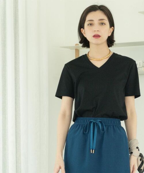 OPAQUE.CLIP / オペーク ドット クリップ Tシャツ | 《5色展開/SS-LLサイズ》VネックベーシックTシャツ【接触冷感/洗濯機洗い可】 | 詳細20