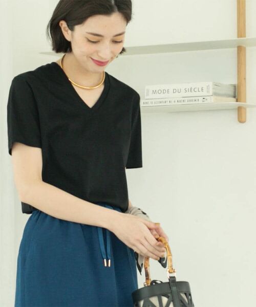 OPAQUE.CLIP / オペーク ドット クリップ Tシャツ | 《5色展開/SS-LLサイズ》VネックベーシックTシャツ【接触冷感/洗濯機洗い可】 | 詳細21