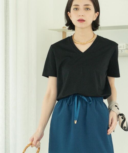 OPAQUE.CLIP / オペーク ドット クリップ Tシャツ | 《5色展開/SS-LLサイズ》VネックベーシックTシャツ【接触冷感/洗濯機洗い可】 | 詳細22