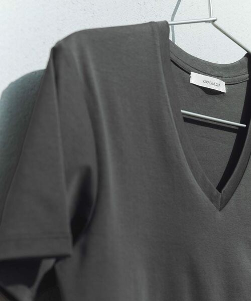 OPAQUE.CLIP / オペーク ドット クリップ Tシャツ | 《5色展開/SS-LLサイズ》VネックベーシックTシャツ【接触冷感/洗濯機洗い可】 | 詳細3