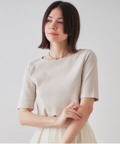 OPAQUE.CLIP / オペーク ドット クリップ カットソー | ボートネックリブカットソー【洗濯機洗い可】